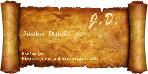 Jesko Dukász névjegykártya